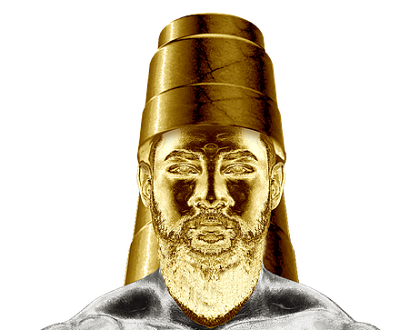 image of the statue head made of gold