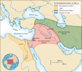 map of Babylonian empire about 580 BC