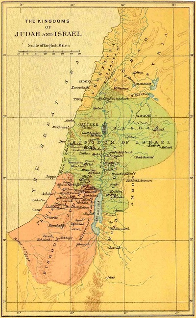 map of the Kingdoms of Judah and Israel