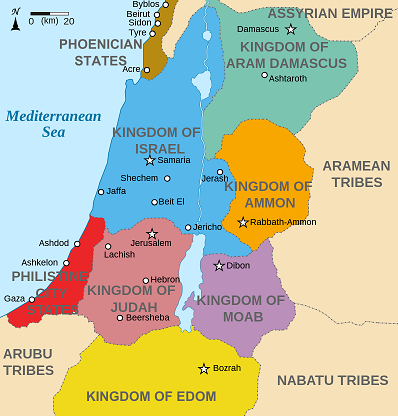 Map of the nations around Israel and Judah