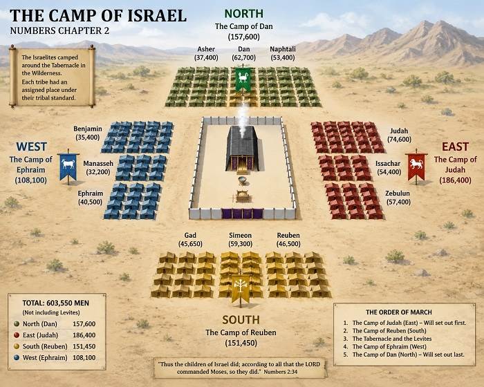 AI generated graphic displaying the layout of the camp by each tribe